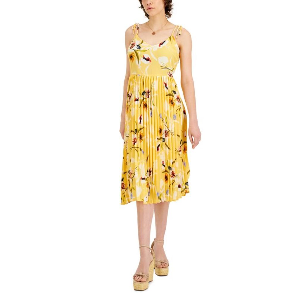 Tinsel Petite Printed Tie Shoulder Dress